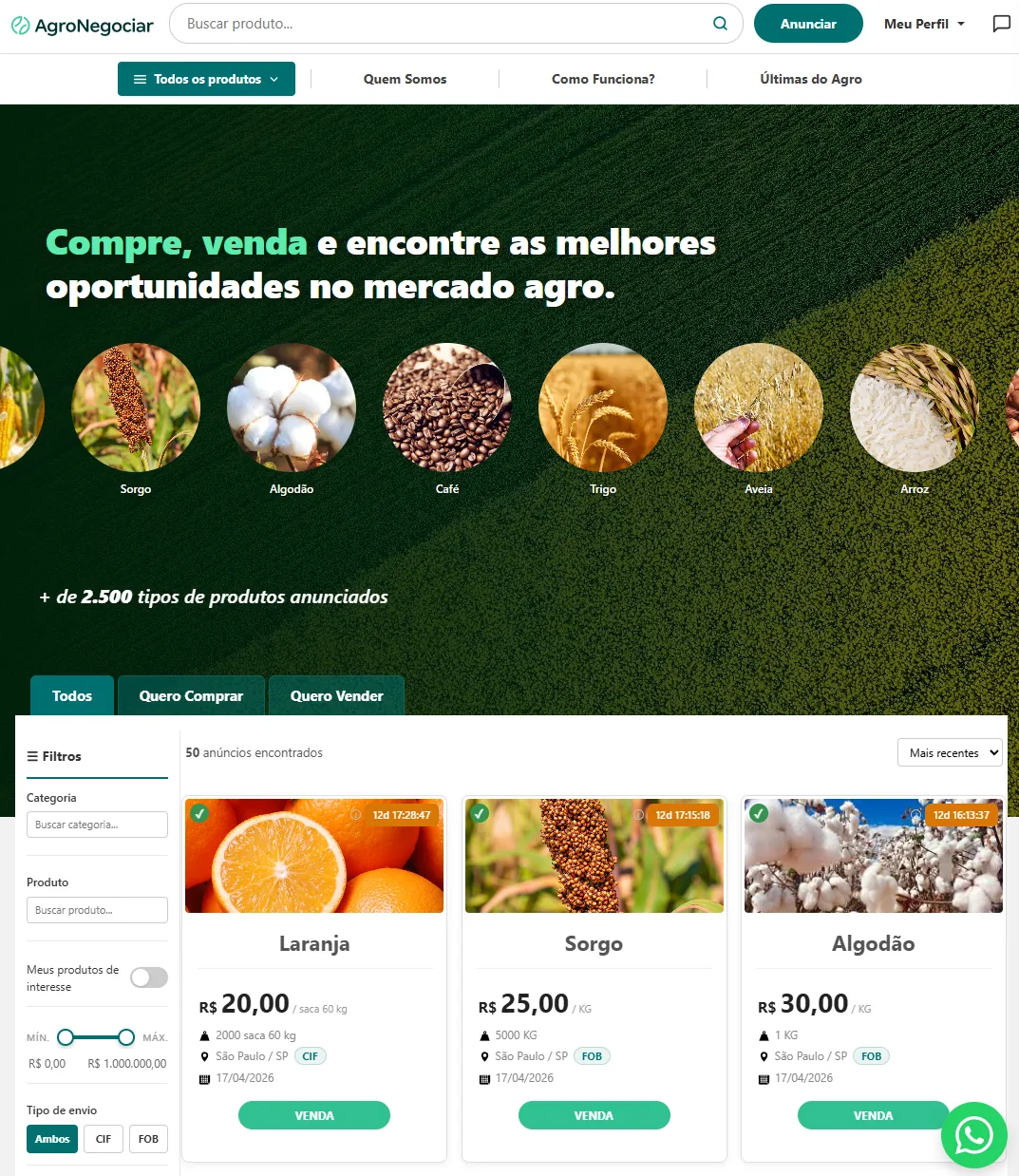 Reestruturação do marketplace agro com IA — AgroNegociar